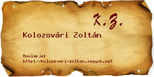 Kolozsvári Zoltán névjegykártya